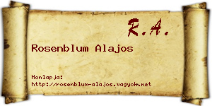 Rosenblum Alajos névjegykártya